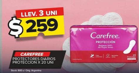 protectores diarios Carefree protección x 20un
