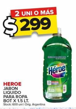 jabón líquido Heroe p/ropa bot x 1,5L