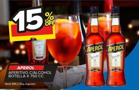 aperitivo Aperol c/alcohol x 750cc