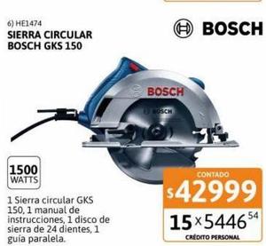Sierra circular Bosch con 1 disco y guía