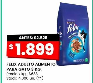 FELIX ADULTO ALIMENTO PARA GATO 3 KG.