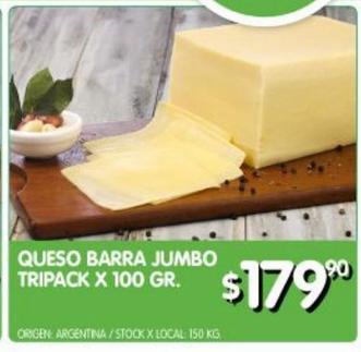Queso barra Jumbo tripack 100g