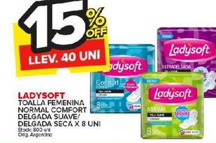 Toalla femenina Ladysoft x 8un