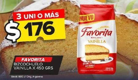 Bizcochuelo vainilla Favorita x 450g