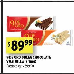 Chocolate 9 de oro x 100g