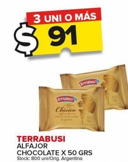 Alfajor chocolate Terrabusi x 50g