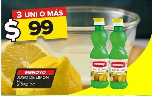 Jugo de limón Menoyo x 250cc