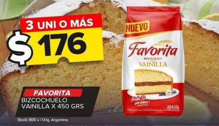 Bizcochuelo vainilla Favorita x 450g