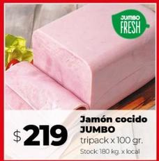 jamón cocido Jumbo tripack 100g
