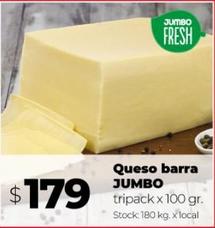queso barra Jumbo tripack x 100g