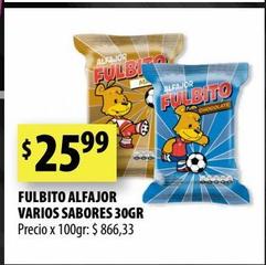 FULBITO ALFAJOR VARIOS SABORES 30GR