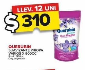 suavizante p/ropa Querubin x 900cc