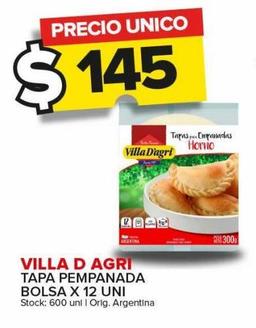 Tapa empanadas Villa D'agri x 12un