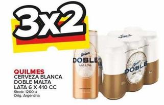 cerveza Quilmes blanca doble malta lata 6pack x 410cc