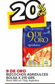 Bizcochos agridulces 9 de Oro x 215g