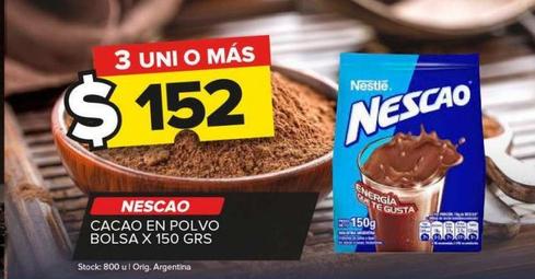 Cacao en polvo Nescao x 150g