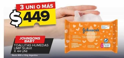 Toallitas húmedas para bebé Johnson's Baby x 44un