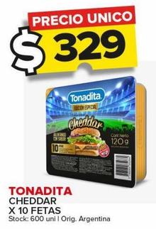 Queso cheddar Tonadita 10 fetas