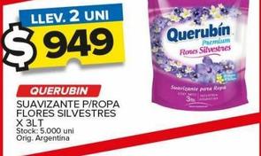 Suavizante Querubin para ropa flores silvestres x 3lt