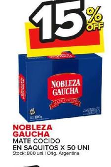 mate cocido Nobleza Gaucha en saquitos x 50uni