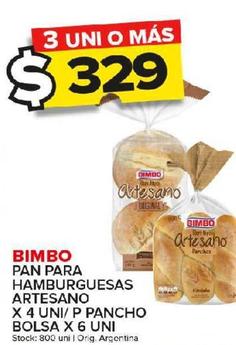 pan para hamburguesa Bimbo artesano x 4uni