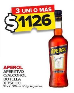 aperitivo Aperol c/alcohol botella 750cc