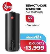 Rheem TERMOTANQUE TGNP120RH