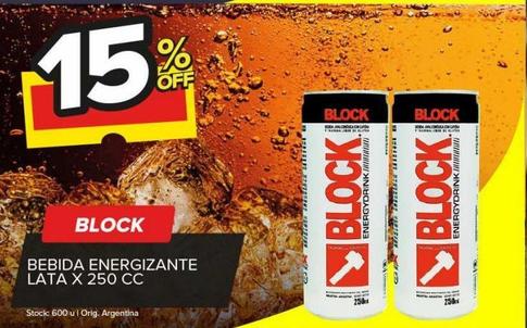 Bebida energética Block x 250cc