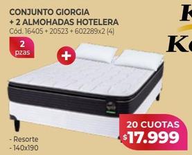 KING KOIL CONJUNTO GIORGIA + 2 ALMOHADAS HOTELERA