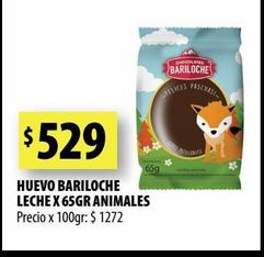 HUEVO BARILOCHE LECHE X 65GR ANIMALES