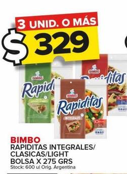Rapiditas integrales/clásicas Bimbo 275g