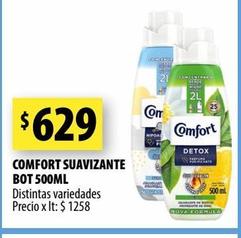 COMFORT SUAVIZANTE BOT 500ML Distintas variedades