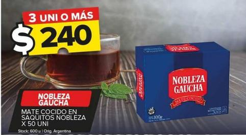 Mate cocido en saquitos  Nobleza Gaucha 50un