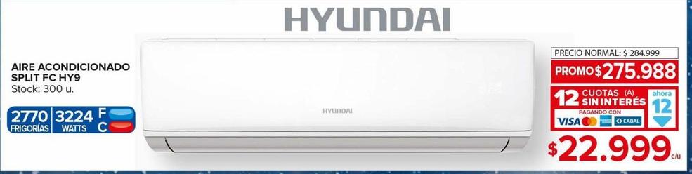 aire acondicionado Hyundai split FC HY9