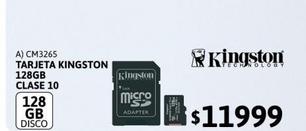 Tarjeta Kingston MicroSD 128GB Clase 10