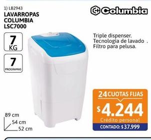 Lavarropas Columbia LSC7000 7Kg