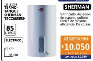 Termotanque eléctrico 85lt Sherman
