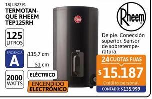 Termotanque eléctrico TEP125RH 125lt Rheem