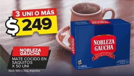mate cocido en saquitos Nobleza Gaucha x 50 uni