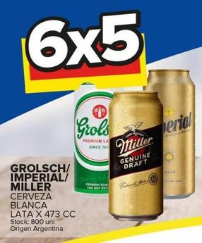 Cerveza blanca Grolsch/Imperial/Miller