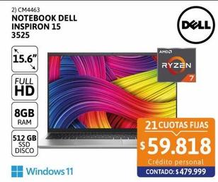Notebook DELL Inspiron 15 3525 AMD Ryzen R7