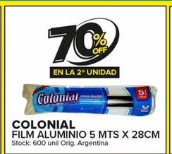 film aluminio Colonial 5m x 28cm