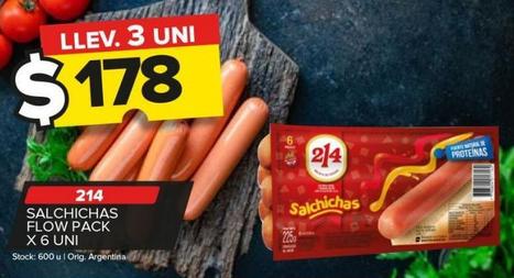 salchichas 214 flow pack x 6uni