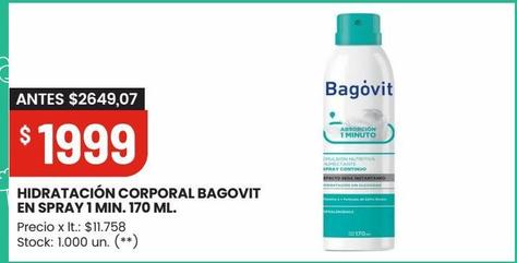 HIDRATACIÓN CORPORAL BAGOVIT EN SPRAY 1 MIN. 170 ML.