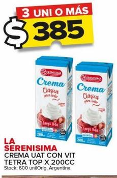 Crema uat La Serenísima x 200cc