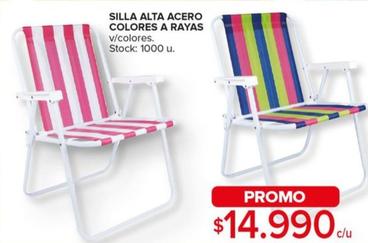 Silla Alta Acero Colores A Rayas