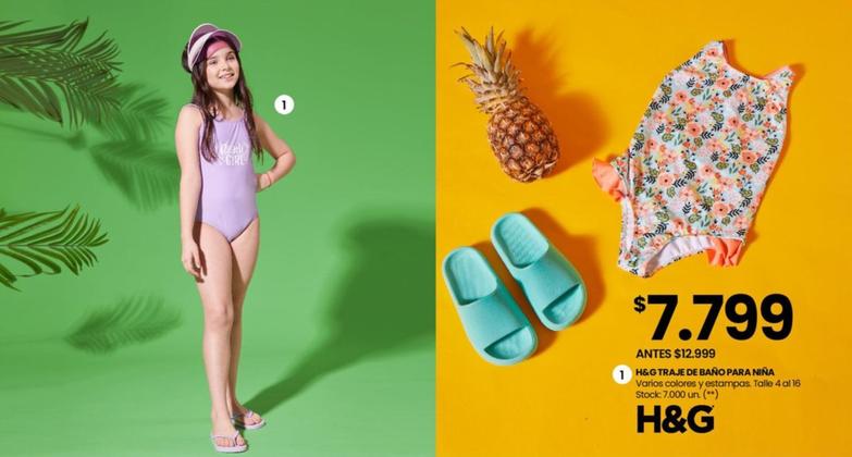 H & G - Traje De Bano Para Nina