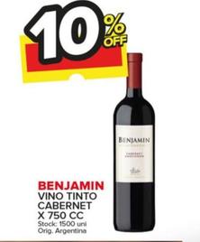 Vino Tinto Cabernet X 750 Cc