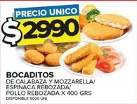 Bocaditos - De Calabaza Y Mozzarella/ Espinaca Rebozada/ Pollo Rebozada