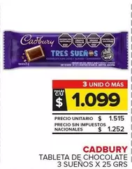 Cadbury - Tableta De Chocolate 3 Sueños